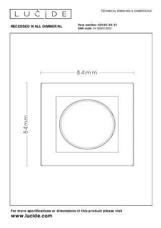 Диммер Lucide Recessed Wall Dimmer Nl 50000/00/31