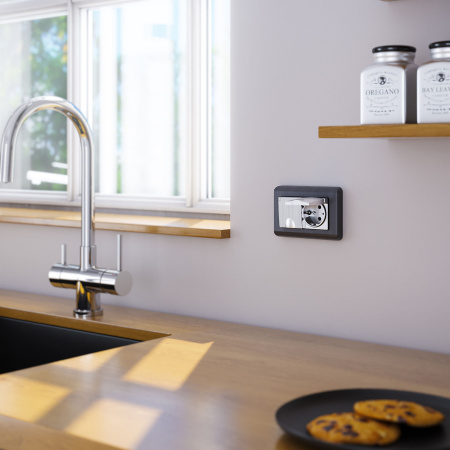 Рамка для двойной розетки графит WL12-Frame-01-DBL Werkel