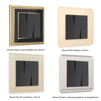 Выключатель трехклавишный черный матовый WL08-SW-3G Werkel