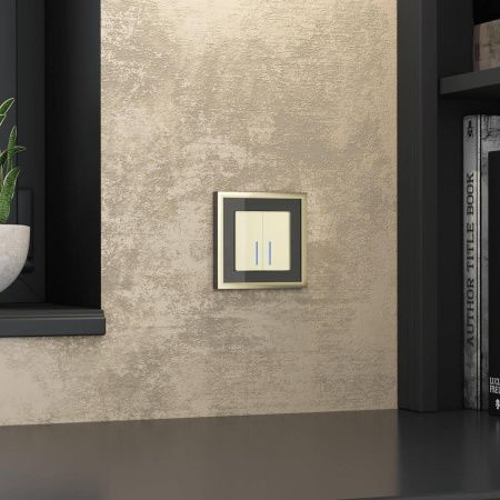 Рамка на 1 пост Baguette (черный/латунь) W0012852 Werkel