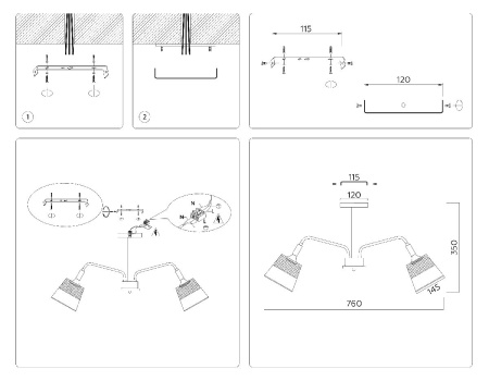 Люстра на штанге Ambrella Light Modern Losk TR4738