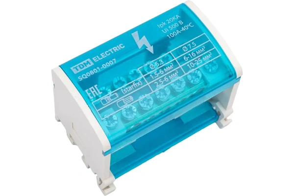 Шина "N" нулевая на DIN-рейку в корпусе 2х7 групп TDM