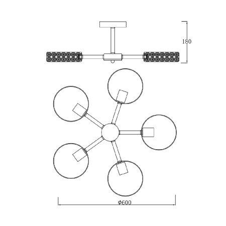 Люстра на штанге Escada Banjo 679/5P White