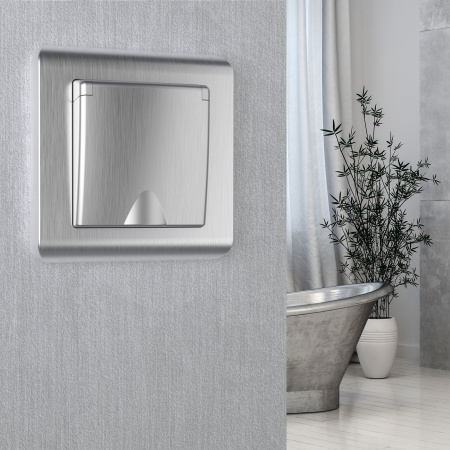 Рамка Stream на 1 пост серебряный WL12-Frame-01 Werkel