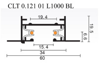 Шинопровод шинопровод встраиваемый однофазный Crystal Lux CLT 0.121 01 L1000 BL