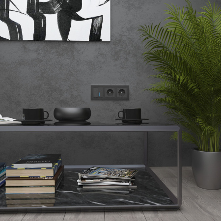 Рамка на 3 поста черный алюминий WL11-Frame-03 Werkel