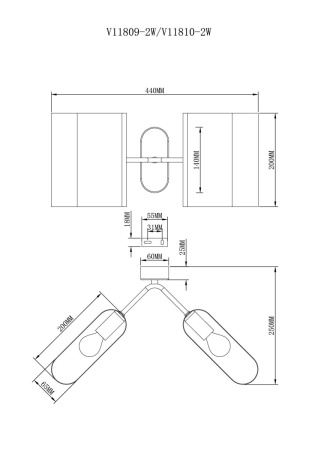 Бра Moderli Metalicana V11810-2W