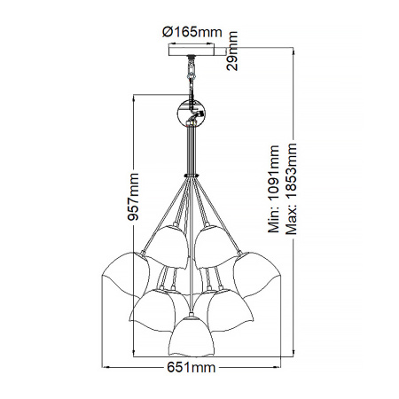 Подвесная люстра Hinkley Nula QN-NULA-15P