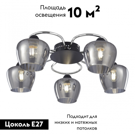 Потолочная люстра Arte Milano Amalfi 321508/5 CR+BK