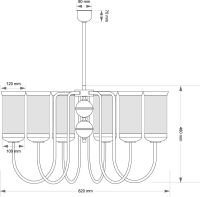 Люстра на штанге Kutek Olzano OLZ-ZW-6(BN)