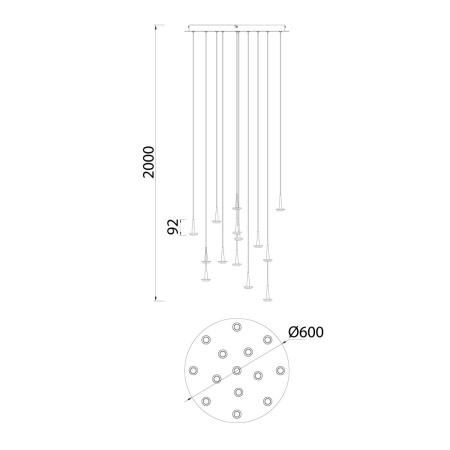 Каскадная люстра Mantra Andromeda 8935+14PL