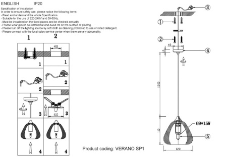 Подвесной светодиодный светильник Crystal Lux Verano SP1 Gold