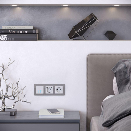 Рамка на 3 поста Acrylic графит W0032704 Werkel