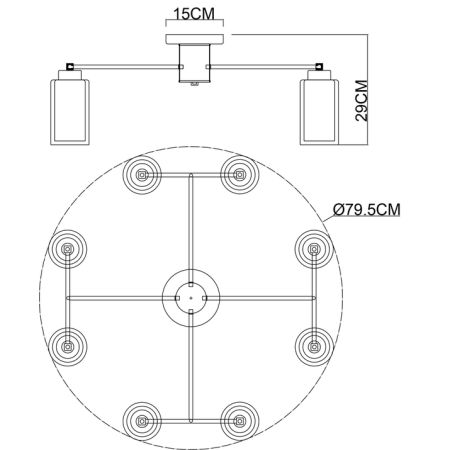 Потолочная люстра Arte Lamp Leo A7027PL-8BK