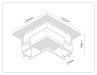 Коннектор угловой для встраиваемого магнитного шинопровода Ambrella Light Track System GL1971