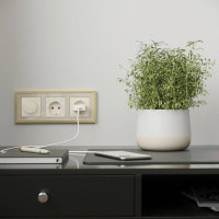 Рамка на 3 поста Baguette (айвори/латунь) W0032851 Werkel