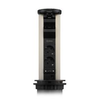 Блок розеток 12J (2 секции, USB type A+C + RJ45 + HDMI) беспроводная зарядка Mebax 00-00002597