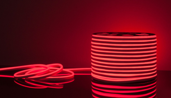 Светодиодный гибкий неон LS001 220V 9.6W 120Led 2835 IP67 односторонний красный Elektrostandard