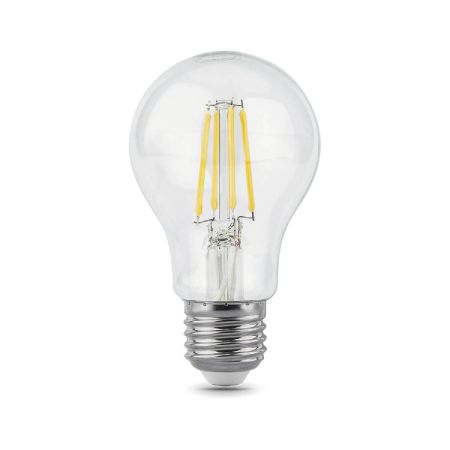 Лампа светодиодная филаментная Gauss E27 8W 2700К прозрачная 102802108
