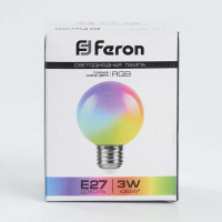 Лампа светодиодная Feron E27 3W RGB матовая LB-371 38115