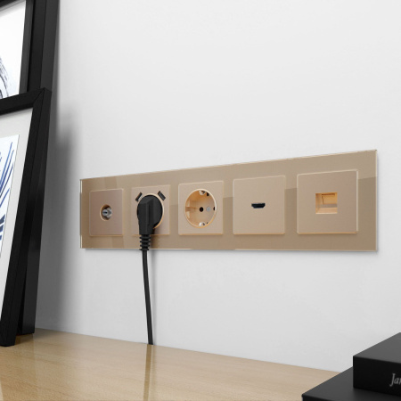 Накладка для розетки HDMI шампань WL11-HDMI-CP Werkel