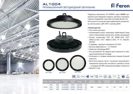 Складской светильник Feron AL1004 41330
