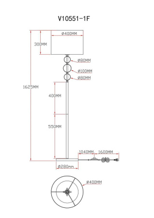Торшер Moderli Brulee V10551-1F