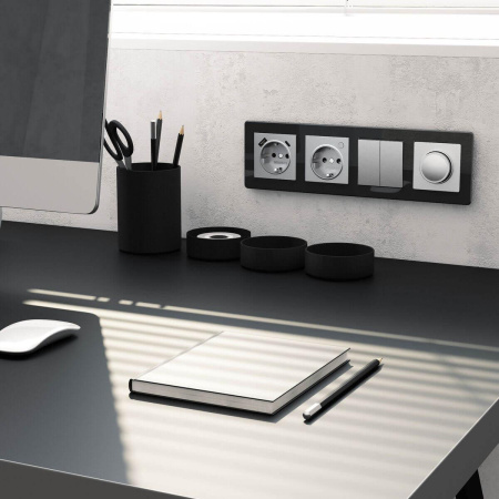 Рамка на 4 поста Acrylic (черный) W0042708 Werkel