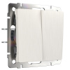 Выключатель  двухклавишный  перламутровый рифленый WL13-SW-2G Werkel