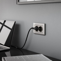 Рамка для двойной розетки глянцевый никель WL02-Frame-01-DBL Werkel