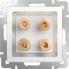 Акустическая розетка перламутровый рифленый WL13-AUDIOx4 Werkel