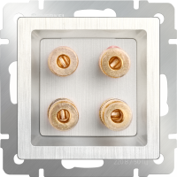 Акустическая розетка перламутровый рифленый WL13-AUDIOx4 Werkel
