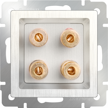 Акустическая розетка перламутровый рифленый WL13-AUDIOx4 Werkel