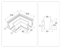 Коннектор угловой Ambrella Light Magnetic 220V GL1043