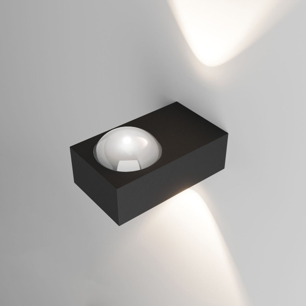 Уличный настенный светильник Elektrostandard Lenses черный 35191/W 4690389216428 a070458