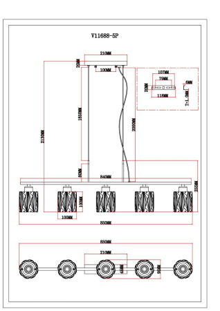 Подвесная люстра Moderli Prismique V11688-5P
