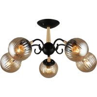 Люстра на штанге Reluce 04886-0.3-05 BK+WOOD