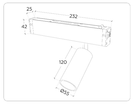 Трековый магнитный светильник Ambrella Light Magnetic 220V GL1221
