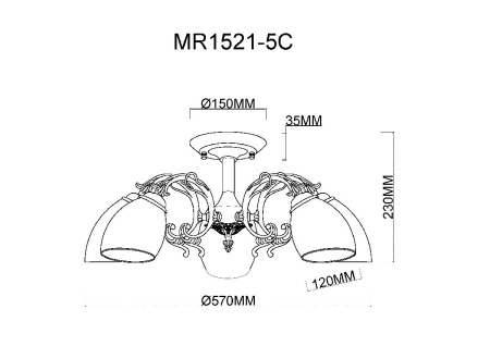 Люстра на штанге MyFar Biene MR1521-5C