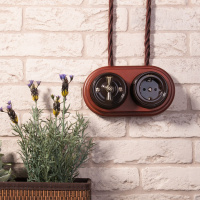 Выключатель Retro двухклавишный на 4 положения коричневый WL18-01-05 Werkel