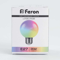 Лампа светодиодная Feron E27 3W RGB матовая LB-371 38127