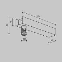 Основание настенное для блока питания с вводом питания Maytoni Flarity TRA155CW-BB-PT