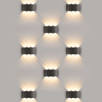 Уличный настенный светодиодный светильник Twinky trio чёрный Elektrostandard