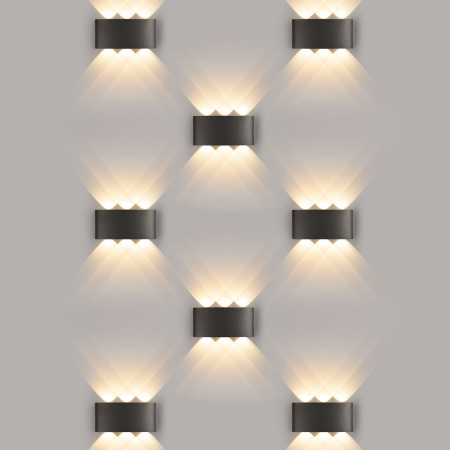 Уличный настенный светодиодный светильник Twinky trio чёрный Elektrostandard