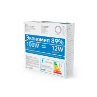 Светодиодный светильник Gauss 141411312 влагозащищенный IP65 12W 6500K