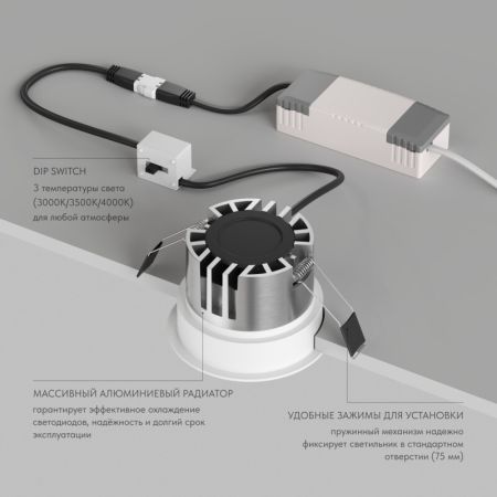 Встраиваемый светильник Denkirs Shine Glow DK2430-WH