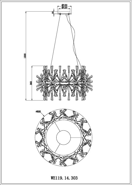 Подвесная люстра Wertmark Floriane WE119.14.303