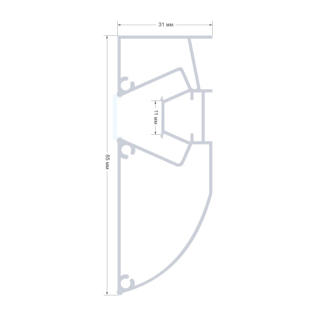 Алюминиевый профиль для натяжного потолка Apeyron 08-58