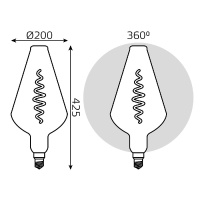 Лампа светодиодная филаментная Gauss E27 8,5W 2000K янтарная 180802105