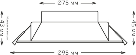 Встраиваемый светильник Gauss Basic Downlight 9033420205